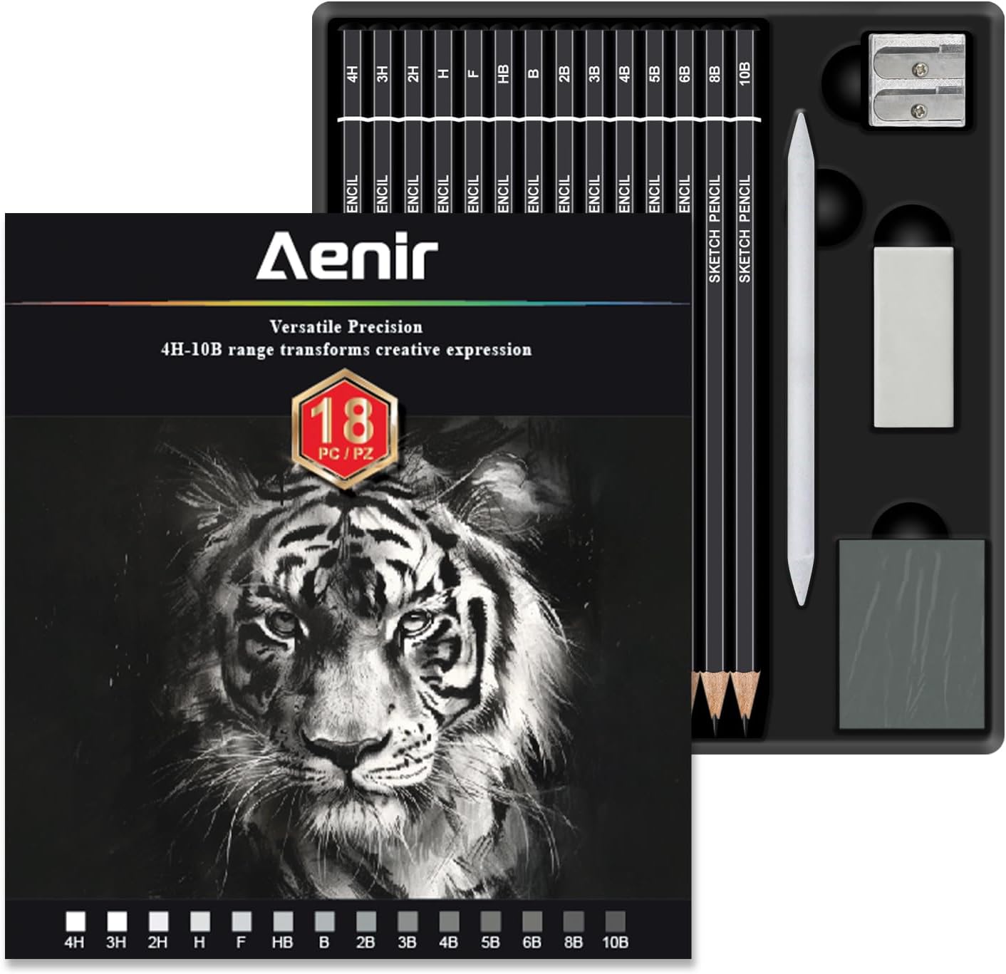 12-Piece Graphite Sketch Pencils Set