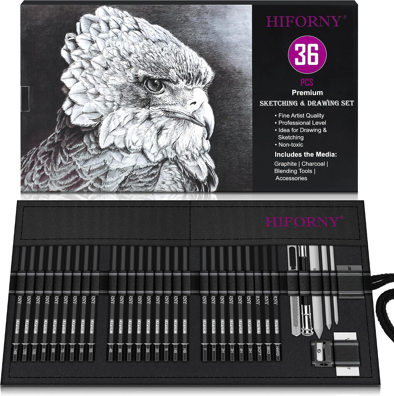 36-piece Graphite Charcoal Set